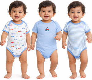 VParents Romper For Baby Boys & Baby Girls Solid, Striped, Printed Cotton Blend
