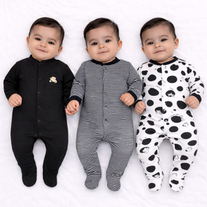 VParents Romper For Baby Boys & Baby Girls Solid, Striped, Printed Hosiery
