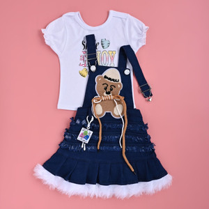 MYTEX FASHION Dungaree For Baby Girls Party Printed Denim