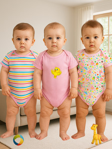 KidBee Dungaree For Baby Boys & Baby Girls Casual Printed Cotton Blend