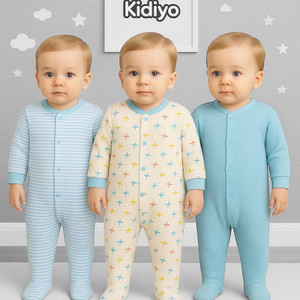 kidiyo Romper For Baby Boys & Baby Girls Printed Cotton Blend