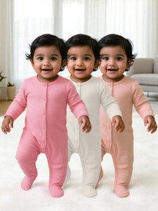 Nuego Romper For Baby Girls Casual Solid Pure Cotton