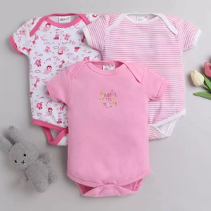 GME Romper For Baby Boys & Baby Girls Casual Printed, Striped Cotton Blend