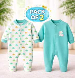 kidiyo Romper For Baby Boys & Baby Girls Printed Cotton Blend