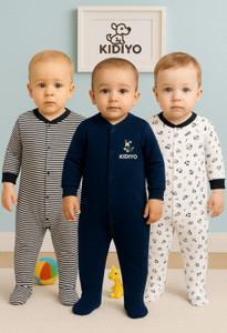 kidiyo Romper For Baby Boys & Baby Girls Printed Cotton Blend