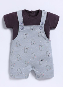 BabyGo Dungaree For Baby Boys & Baby Girls Casual Printed Pure Cotton