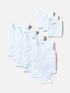 JUNIORS by Babyshop Romper For Baby Boys & Baby Girls Solid Pure Cotton