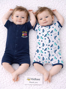 KidBee Romper For Baby Boys & Baby Girls Casual Printed Pure Cotton