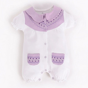 BabyGo Romper For Baby Girls Casual Embroidered Pure Cotton