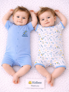 KidBee Romper For Baby Boys & Baby Girls Casual Printed Pure Cotton