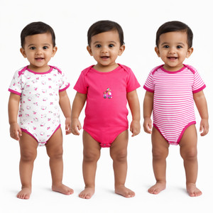 VParents Romper For Baby Boys & Baby Girls Solid, Striped, Printed Hosiery