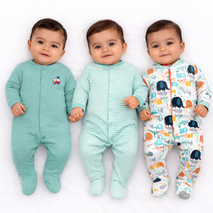 VParents Romper For Baby Boys & Baby Girls Solid, Striped, Printed Hosiery