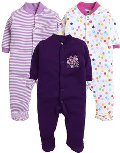 EIO Romper For Baby Boys & Baby Girls Striped, Solid, Printed Pure Cotton