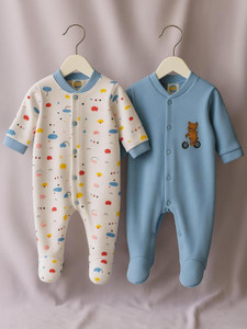 kidiyo Romper For Baby Boys & Baby Girls Printed Cotton Blend