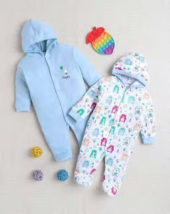 Mahadev Impex Romper For Baby Boys & Baby Girls Casual Solid, Printed Pure Cotton