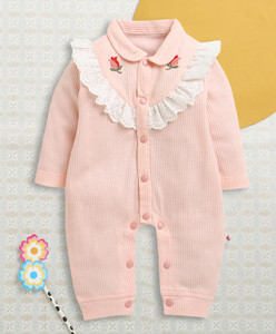 BUMZEE Romper For Baby Girls Casual Solid Pure Cotton