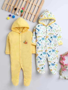Mahadev Impex Romper For Baby Boys & Baby Girls Casual Solid, Printed Pure Cotton