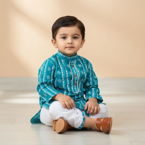 mustmom Boys Casual, Festive & Party, Wedding Dhoti & Kurta Set