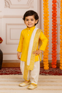 SMARTKIDS PLUS Boys Festive & Party Kurta, Dhoti Pant & Dupatta Set