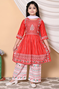 S K Dresses Girls Festive & Party Kurta and Palazzo Set