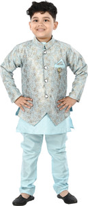 न्यू गेन लड़कों के लिए त्यौहार और पार्टी एथनिक जैकेट, कुर्ता और धोती पैंट सेट