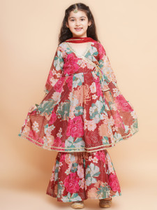 Bitiya By Bhama Girls Casual Angarkha and Sharara Set
