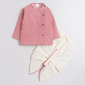 POLKA TOTS Baby Boys Festive & Party Angarkha and Dhoti Pant