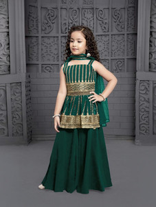 MD Enterprise Girls Wedding Kurta and Palazzo Set