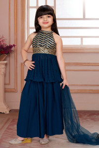 Shree Maruti Enterprise Girls Casual, Festive & Party, Wedding Kurta and Palazzo Set