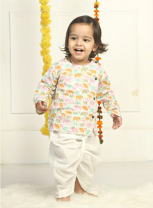 POLKA TOTS Baby Boys Festive & Party Angarkha and Dhoti Pant