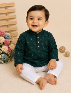 R Kay FASHIONS along with device of dress as per color combination device label Boys Festive & Party Kurta and Pyjama Set