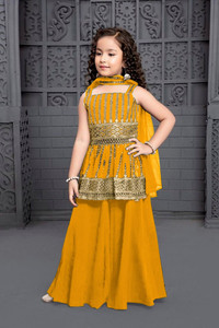 Tulsi Creation Girls Festive & Party Angarkha and Sharara Set