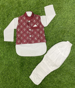 SMARTPOINT PLUS Baby Boys Festive & Party Ethnic Jacket, Kurta and Dhoti Pant Set