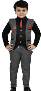 Deva Creation Boys Festive & Party, Wedding Blazer, Shirt and Trouser Set