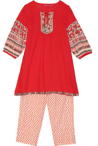BIBA Girls Casual Kurta and Leggings Set