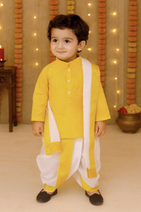 ABLASKAR FASHION Boys Festive & Party Kurta, Dhoti Pant & Dupatta Set