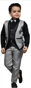 Paryushnam Boys Festive & Party, Wedding Blazer, Shirt and Trouser Set