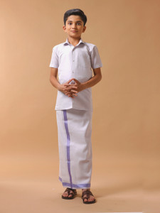Ramraj Cotton Boys Casual Shirt & Dhoti Set