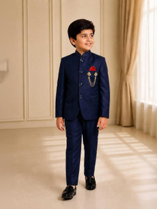 Paryushnam party wear kids boy dress suit set coat pant full set kids clothes Solid Boys Suit