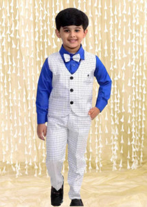 Paryushnam Baby Boys Festive & Party Shirt, Waistcoat and Pant Set