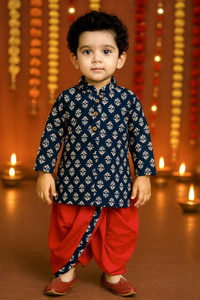 LASKARGAMENTS Baby Boys Festive & Party Kurta and Dhoti Pant Set
