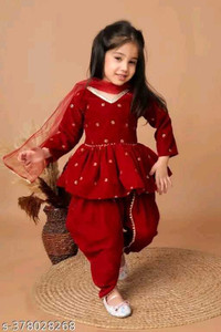 New Ekta Dresses Girls Festive & Party Kurti, Patiala and Dupatta Set