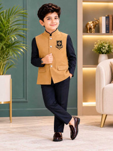 SST Boys Casual, Festive & Party, Formal, Wedding Shirt, Waistcoat and Pant Set