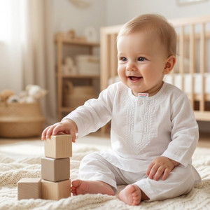 rishaura Baby Boys & Baby Girls Casual Kurta and Pyjama Set