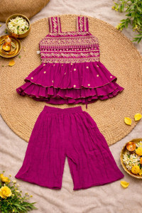 CLASSICETHNIC Baby Girls Festive & Party Kurta and Palazzo Set