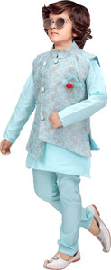 KL Collection Boys Festive & Party Kurta, Waistcoat and Pyjama Set