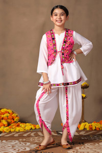 Tasrika Girls Festive & Party Angarkha and Dhoti Pant