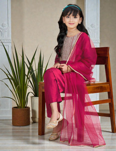 Spangel Fashion Girls Festive & Party Kurta and Trouser Set