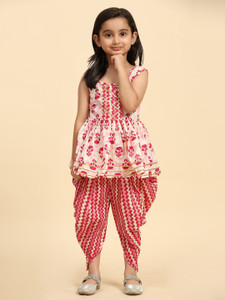 PAVITRA Girls Festive & Party Kurta and Dhoti Pant Set