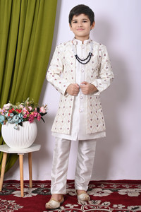 Hasibul Fashion Boys Festive & Party Kurta, Waistcoat and Pyjama Set